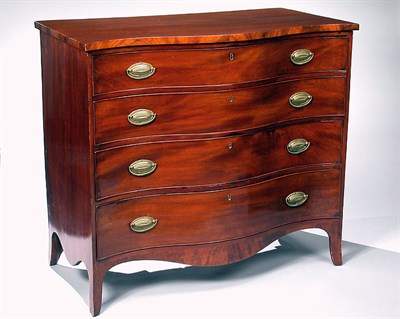 Lot 236 - Federal Mahogany Serpentine Chest of Drawers...