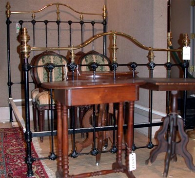 Lot 109 - Wrought Iron and Brass Bed