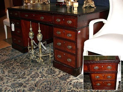 Lot 512 - Victorian Leather Inset Mahogany Pedestal Desk