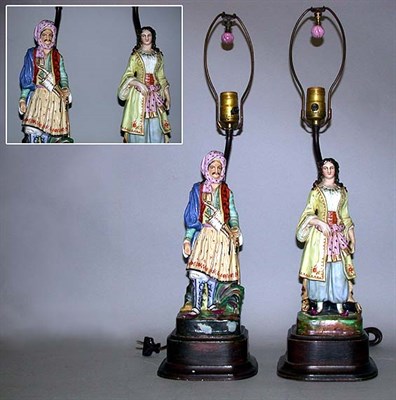 Lot 597 - Pair of Paris Porcelain Figures Each depicting...
