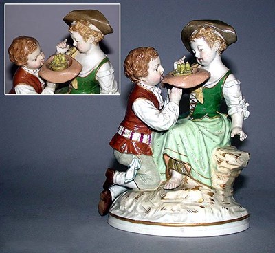 Lot 133 - KPM Porcelain Figural Group Depicting a boy...
