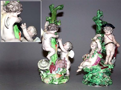 Lot 742 - Two Continental Porcelain Figural Groups Each...