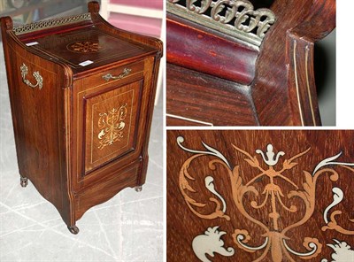 Lot 333 - Edwardian Marquetry Inlaid Rosewood Coal Hod...