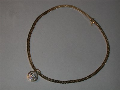 Lot 313 - Diamond Pendant and Chain 14 kt. yellow gold,...