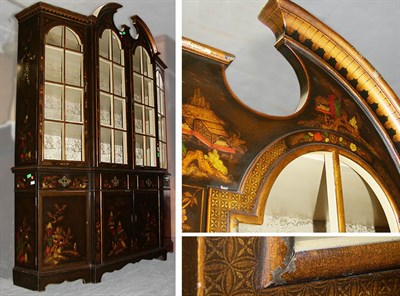 Lot 332 - Georgian Style Chinoiserie Decorated Black...