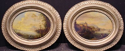 Lot 89 - Dutch School 19th Century HARBOR WITH BOATMEN...
