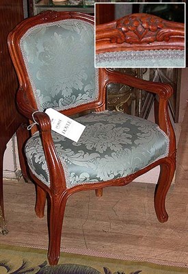 Lot 399 - Louis XV Style Upholstered Fruitwood Child's...