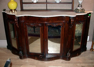 Lot 297 - Victorian Marble Top Rosewood Side Cabinet