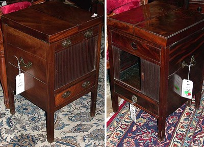 Lot 491 - Two George III Mahogany Bedside Cabinets