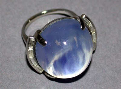 Lot 330 - Diamond and Star Sapphire Ring