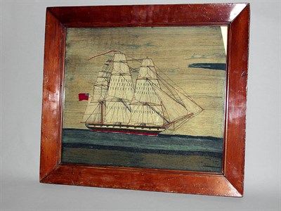 Lot 283 - Sailor's Woolwork Picture Depicting a...