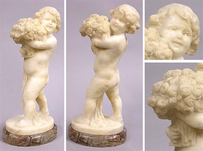 Lot 152 - Marble Figure of a Child Holding a Bouquet...