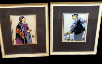 Lot 72 - Artist Unknown [COSTUME STUDIES] Ten pochoirs,...