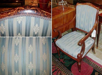 Lot 407 - Pair of Charles X Inlaid Rosewood Fauteuils