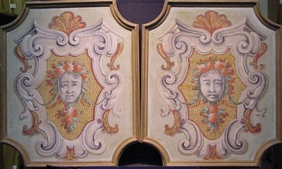 Lot 127 - Pair of Framed French Painted Panels Each...