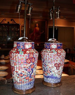 Lot 393 - Pair of Japanese Imari Porcelain Vases 19th...