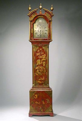 Lot 236 - George III Gilt Decorated Red Lacquered Tall...