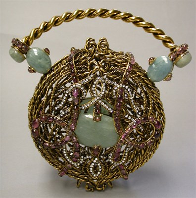 Lot 800 - Fanciful Basket Weave Evening Bag