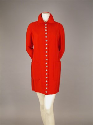 Lot 573 - Norman Norell Fire Red Cocktail Dress