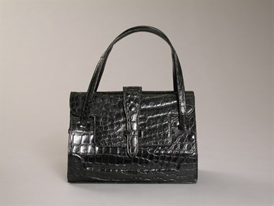 Lot 848 - Black Alligator Handbag