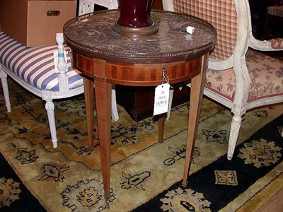 Lot 266 - Louis XVI Style Marble Top Mahogany Bouillotte...