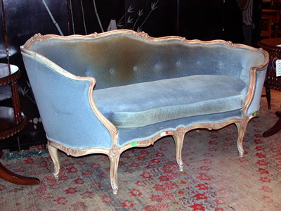 Lot 127 - Louis XV Style Painted and Upholstered Canape...