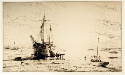 Lot 237 - James McBey WEST MERSEA Etching, 1924, signed...