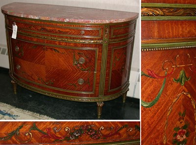 Lot 325 - Edwardian Painted Satinwood Commode With a...