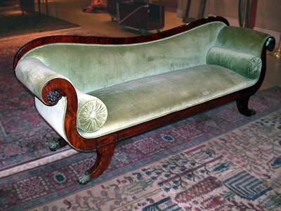 Lot 185 - Classical Mahogany Upholstered Settee Boston,...