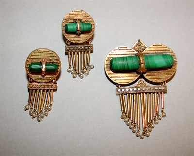 Lot 110 - Victorian Pin and Pair of Earrings