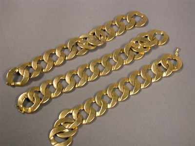 Lot 321 - Three Gold Link Bracelets