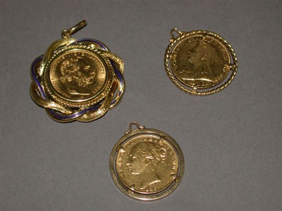 Lot 170 - Three Gold Coin Pendants