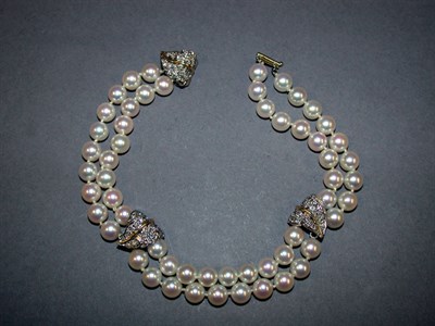 Lot 356 - Double Strand Cultured Pearl Bracelet The...