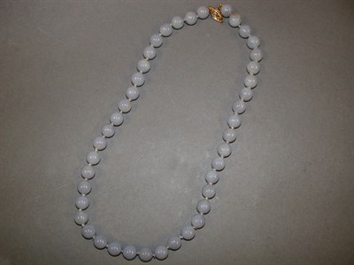 Lot 350 - Mauve Jade Bead Necklace