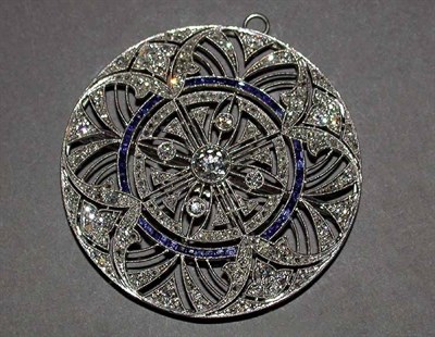 Lot 273 - Diamond and Sapphire Filigree Pin/Pendant