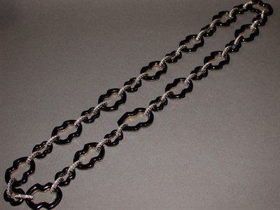 Lot 212 - Diamond and Onyx Link Long Chain