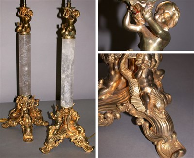 Lot 509 - Pair of Louis XV Style Gilt-Metal and Rock...