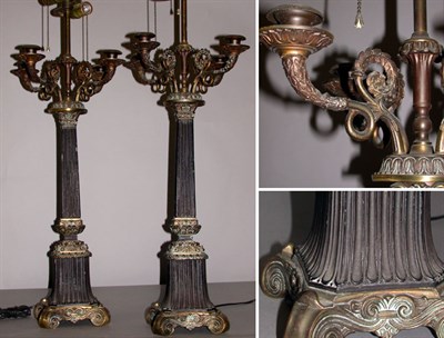 Lot 533 - Pair of Empire Style Patinated Bronze...