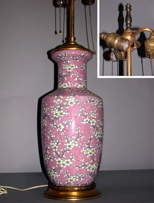Lot 314 - Oriental Style Porcelain Lamp