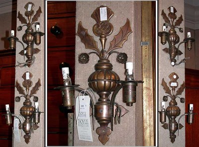 Lot 232 - Set of Four Scottish Brass Thistle-Form...