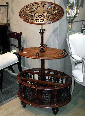 Lot 424 - Victorian Burl Walnut Canterbury