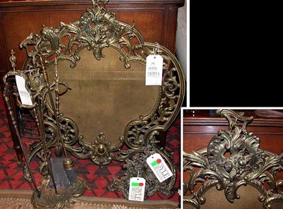 Lot 338 - Louis XV Style Gilt-Metal Fire Place Equipment...