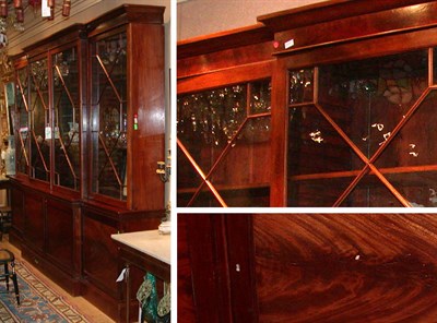 Lot 530 - George III Style Mahogany Breakfront Bookcase