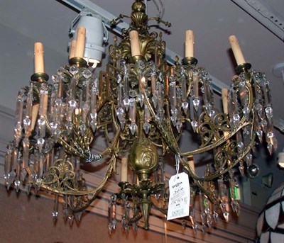 Lot 458 - Victorian Gilt-Bronze Fifteen-Light Chandelier