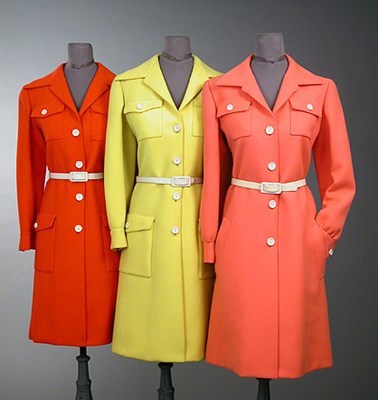 Lot 575 - Three Norman Norell Neon Safari Style Coats