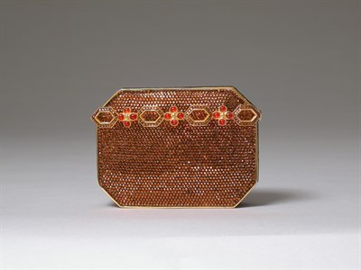 Lot 820 - Judith Leiber Bronze Crystal Minaudiere