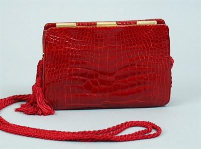 Lot 813 - Judith Leiber Garnet Alligator Handbag