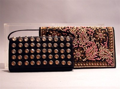 Lot 804 - Nettie Rosenstein Clutch and Black Satin Clutch