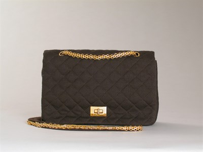 Lot 833 - Chanel Brown Jersey Handbag