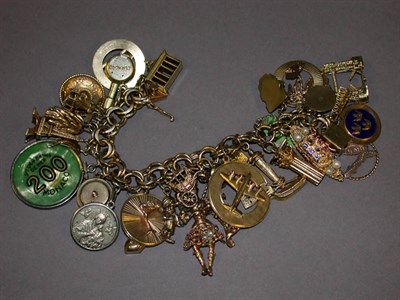 Lot 177 - Gold and Metal Charm Bracelet